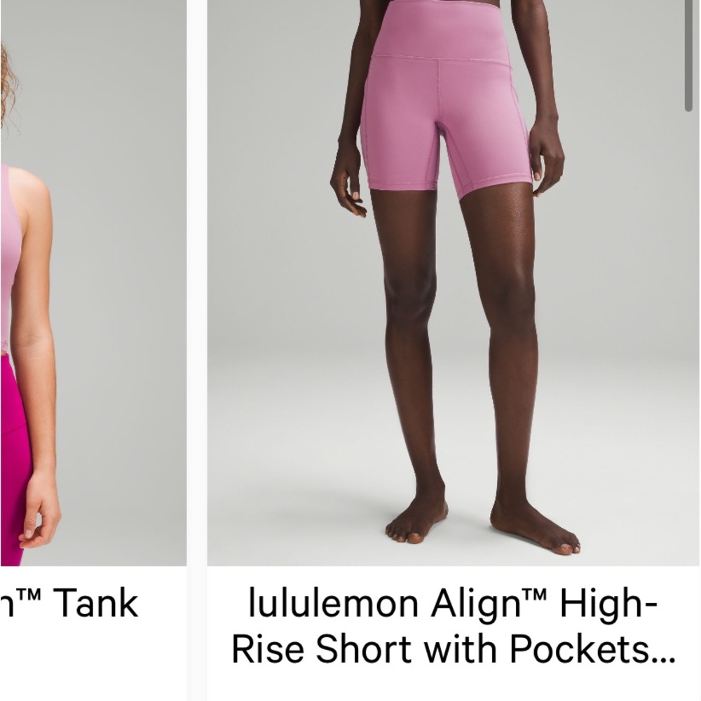 Align High Rise Short With Pockets 6” Velvet Dust